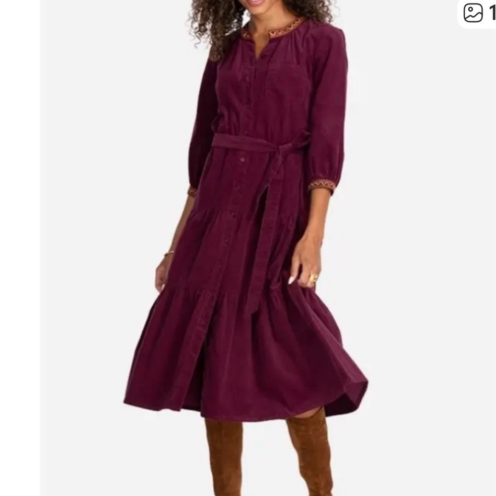 Johnny Was Burgundy Mini Dress